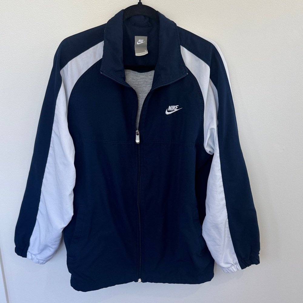 Men’s Nike blue white full zip jacket size Large